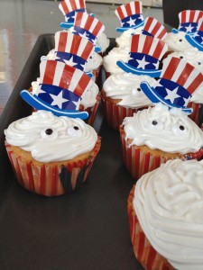 Cupcakes Gabi and I made for the fourth celebrations.