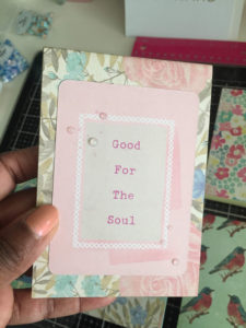 custom notepad with cover that says Good For the Soul.